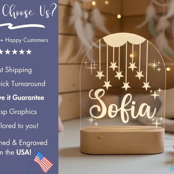 Star Night Light – Personalized LED Room Decor for Kids - Picture 4 of 8